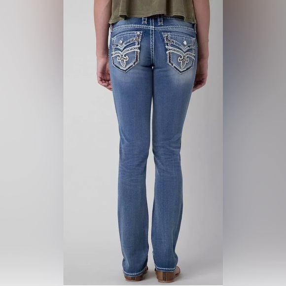 Rock Revival Arisa Skinny Jeans Size 27 Bling Distressed Embellished Stretch - Picture 3 of 13